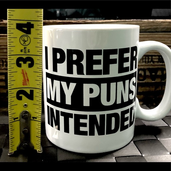 I Prefer My Puns Intended Funny Ceramic Mug - Picture 3 of 8